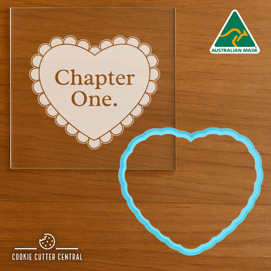 Chapter One Scalloped Heart Cookie Cutter for Acrylic Debosser - 7.2cm x 8.3cm