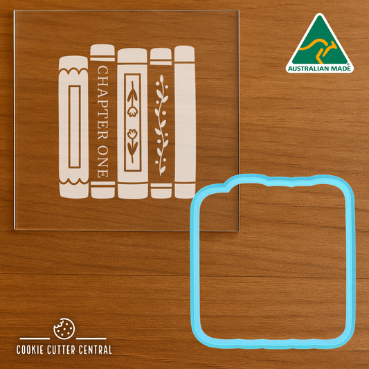 Chapter One Stack of Books Cookie Cutter for Acrylic Debosser - 7cm x 6.6cm