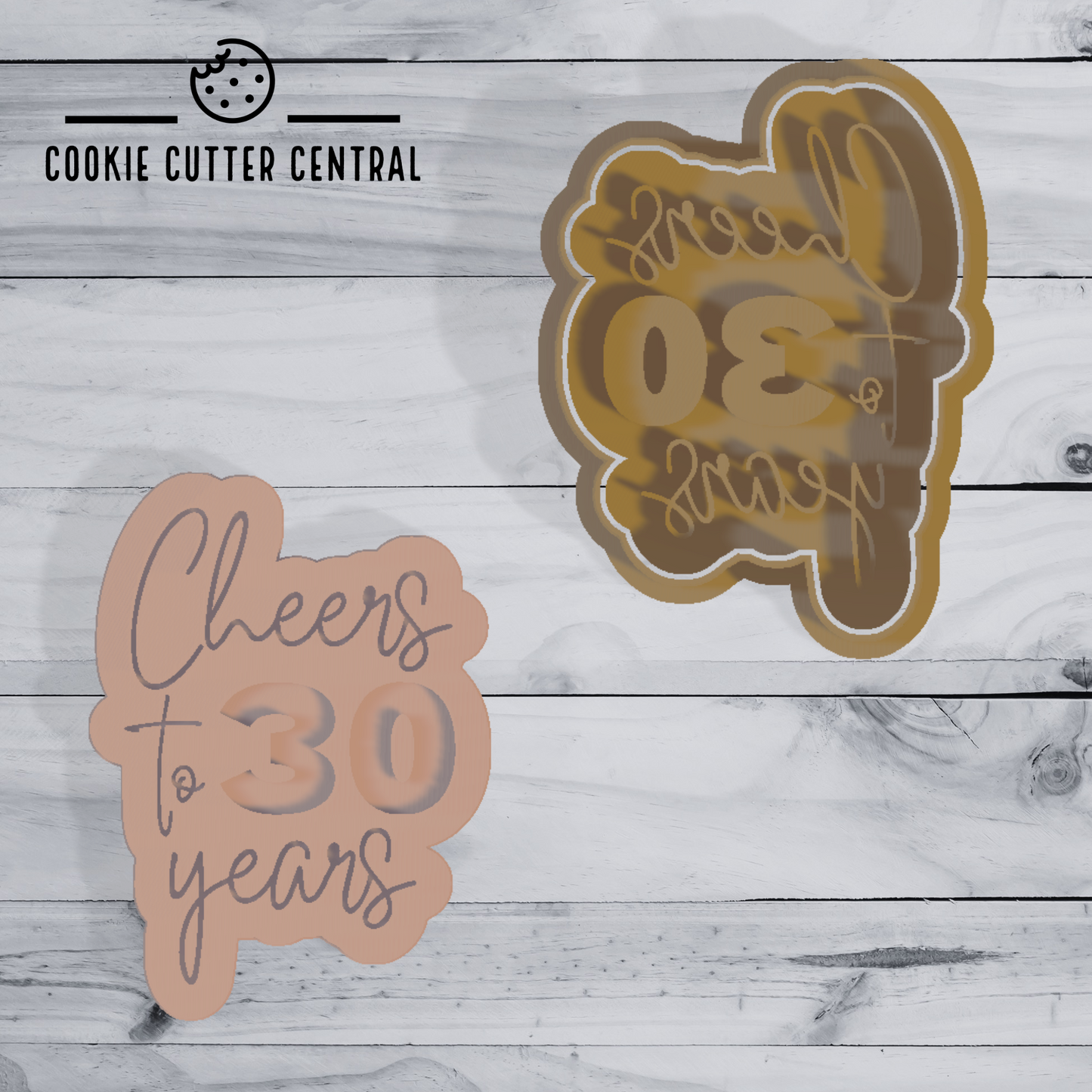 Cheers to 30 years Cookie Cutter and Embosser - 9.1cm x 6.7cm