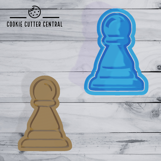 Chess Pawn Piece Cookie Cutter and Embosser - 8.7cm x 6.2cm
