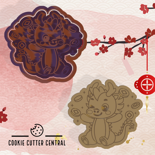 Chinese New Year Dragon (Design 2) Cookie Cutter and Embosser - 7.6cm x 8.2cm