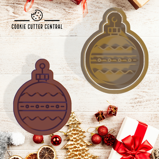 Christmas Bauble Cookie Cutter and Embosser - 8cm x 6cm