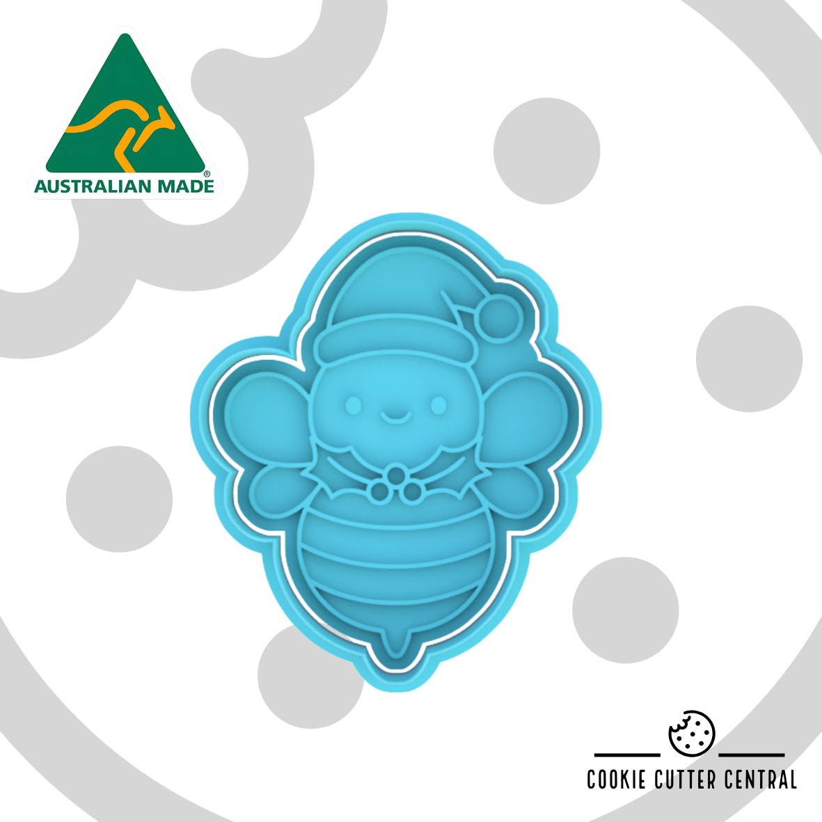 Christmas Bee Cookie Cutter and Embosser- 9cm x 7.6cm