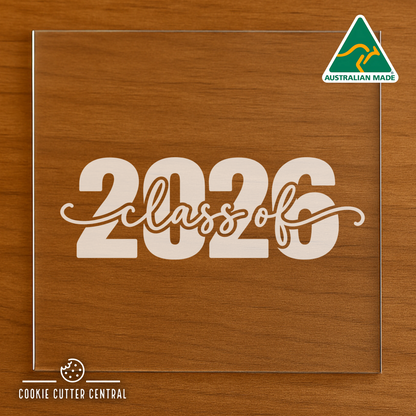 Class of 2026 Cookie Cutter and Acrylic Debosser - 4.4cm x 9.1cm