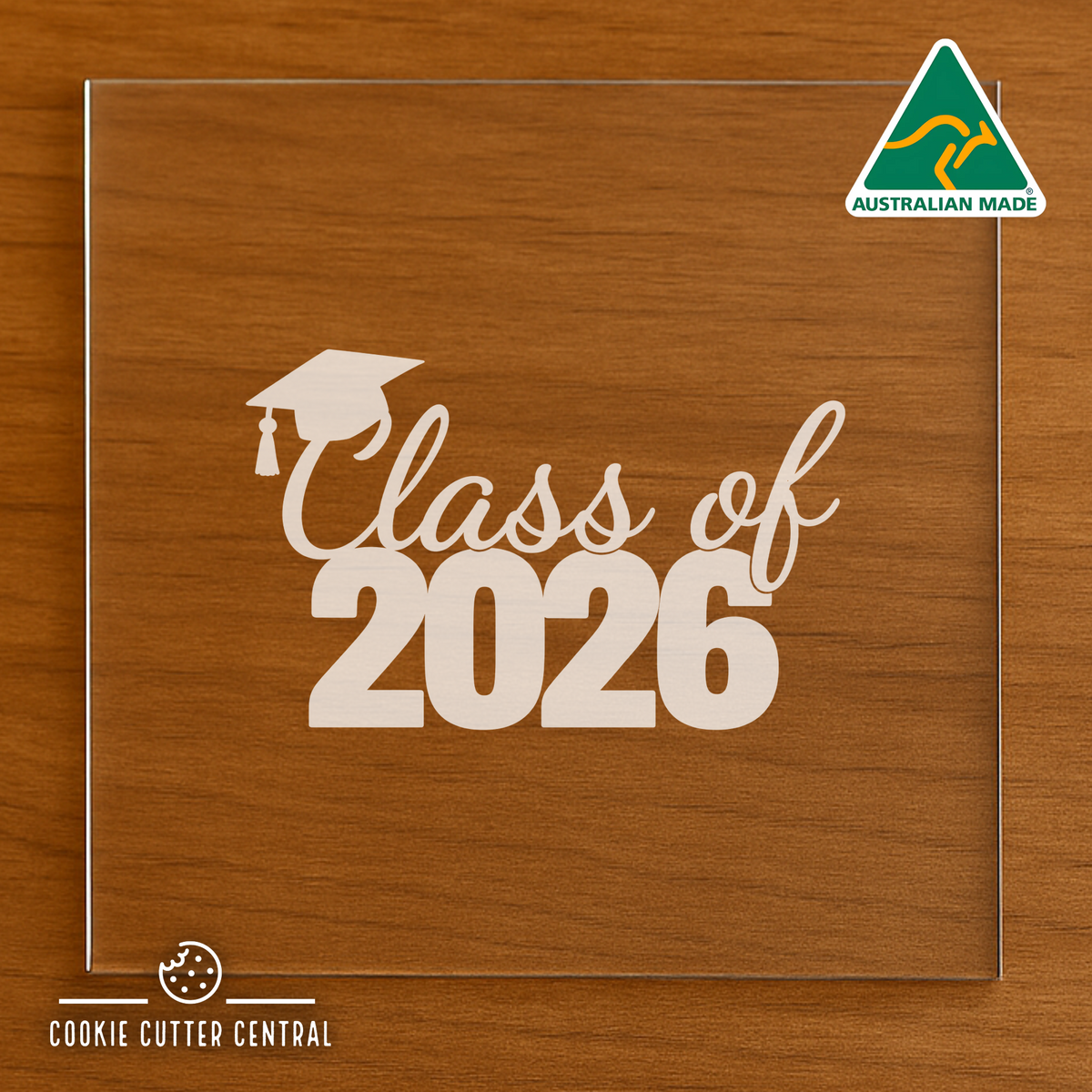 Class of 2026 Cookie Cutter and Acrylic Debosser (OPTION 1) - 7.5cm Round