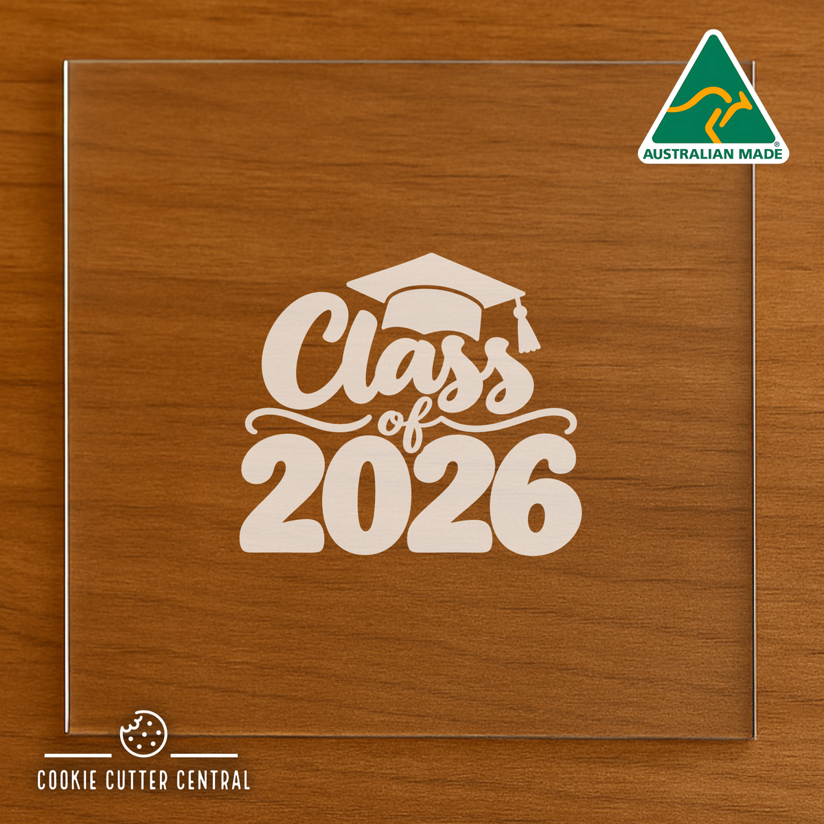 Class of 2026 Cookie Cutter and Acrylic Debosser (OPTION 2) - 7.5cm Round
