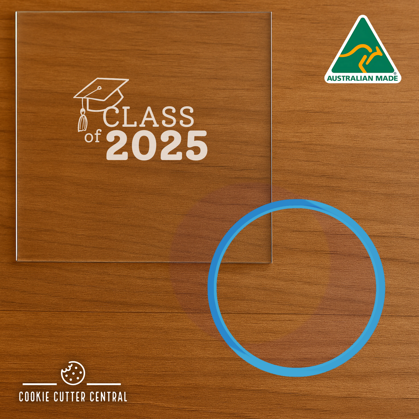 "Class of 2025" 7.5cm Round Cutter and Acrylic Debosser