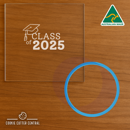 "Class of 2025" 7.5cm Round Cutter and Acrylic Debosser