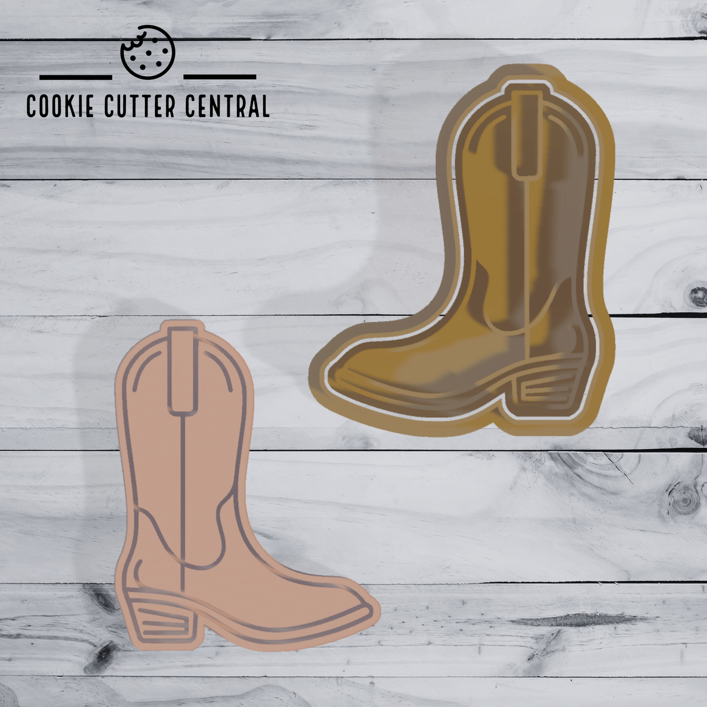 Cowboy Boot Cookie Cutter and Embosser - 8.6cm x 6.9cm