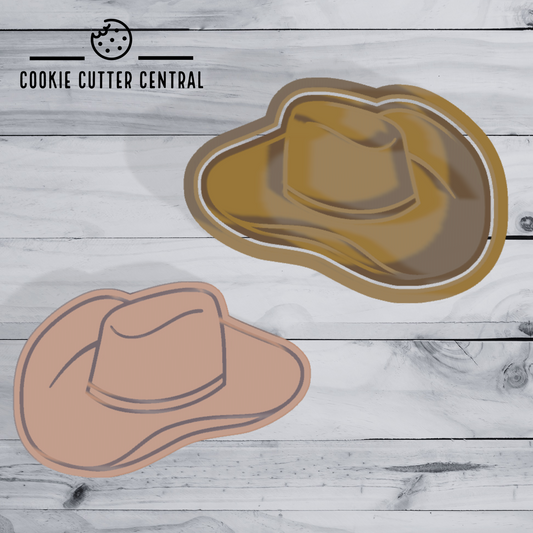 Cowboy Hat Cookie Cutter and Embosser - 5.5cm x 8.4cm