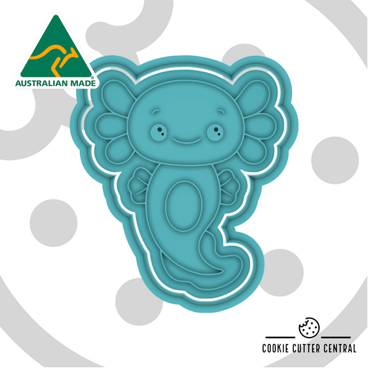 Cute Axolotl Cookie Cutter and Embosser - 8cm x 7cm