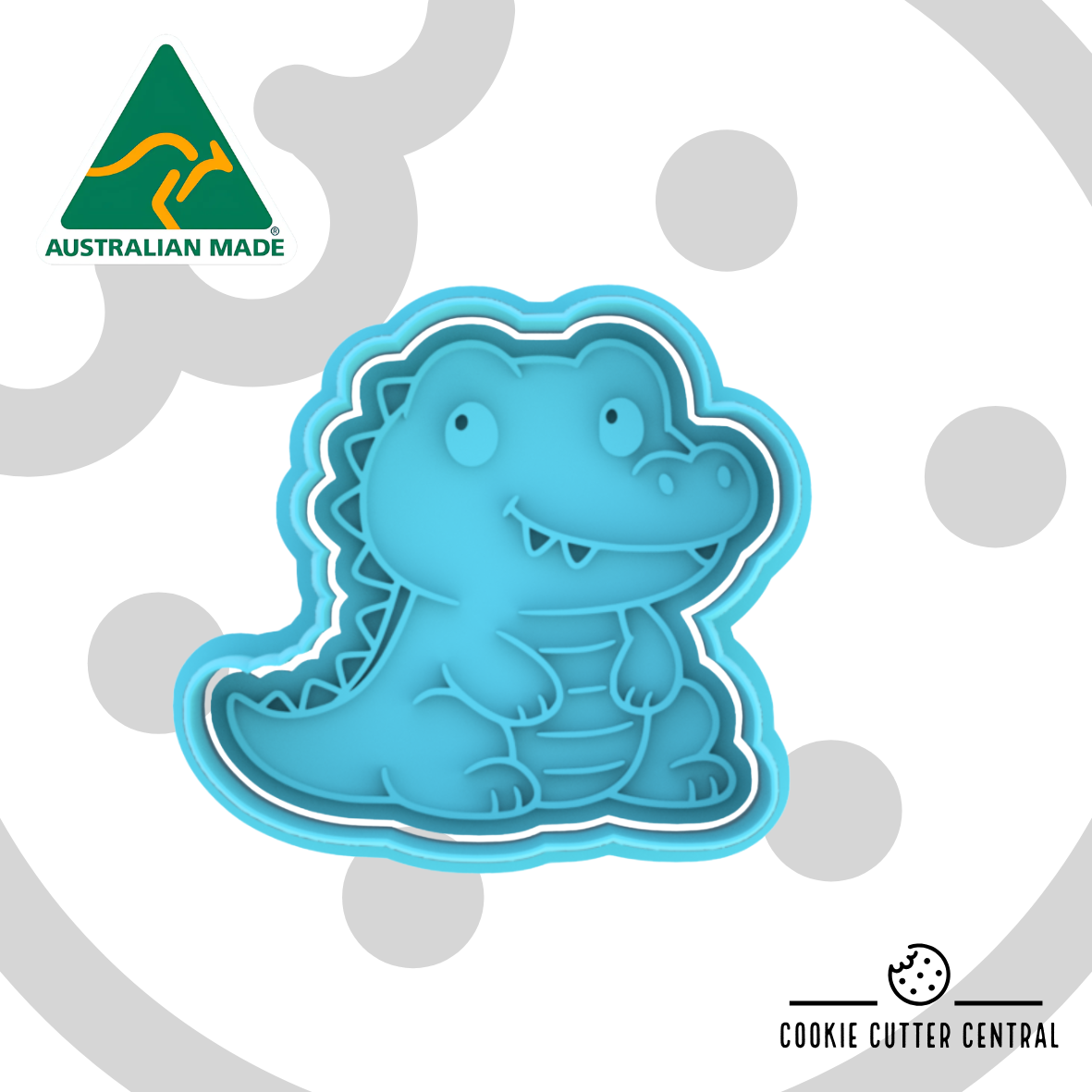 Cute Crocodile Cookie Cutter and Embosser - 6.5cm x 7.2cm
