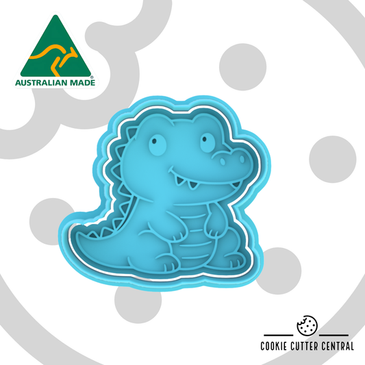 Cute Crocodile Cookie Cutter and Embosser - 6.5cm x 7.2cm
