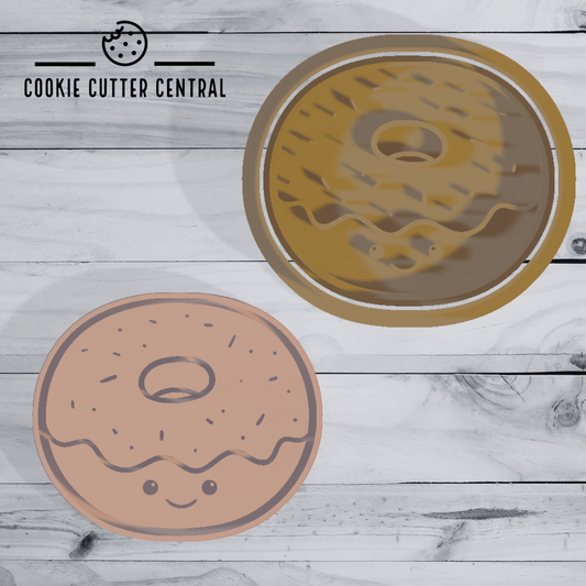 Cute Donut Cookie Cutter and Embosser - 5.9cm x 6.9cm