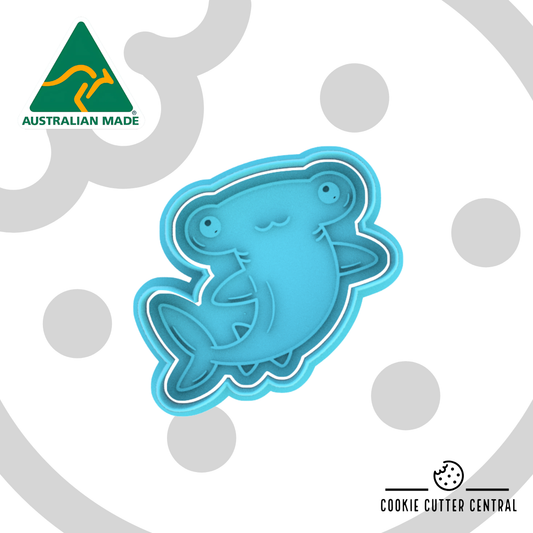 Cute Hammerhead Shark Cookie Cutter and Embosser - 7.3cm x 7.3cm