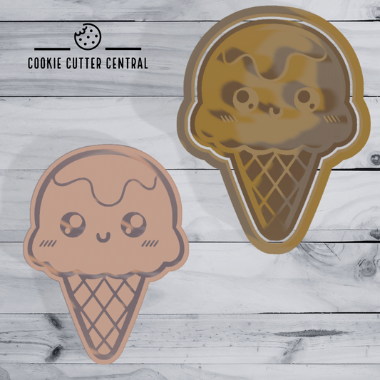 Cute Ice Cream Cookie Cutter and Embosser - 8.2cm x 6.2cm
