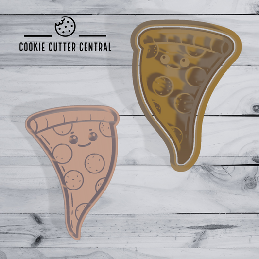 Cute Pizza Slice Cookie Cutter and Embosser - 9.1cm x 6.4cm