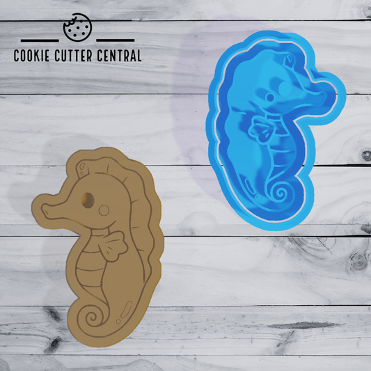 Cute Seahorse Cookie Cutter and Embosser - 8.7cm x 5.8cm