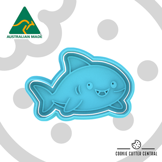 Cute Shark Cookie Cutter and Embosser - 5.6cm x 8.8cm