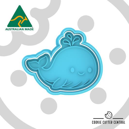 Cute Whale Cookie Cutter and Embosser - 6.6cm x 8.1cm