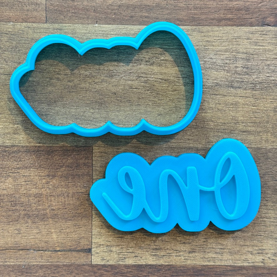 One Cursive Cookie Cutter and Embosser - 4.8cm x 9cm