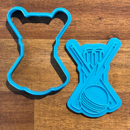 Cricket Set Cookie Cutter and Embosser - 9.5cm x 6.6cm