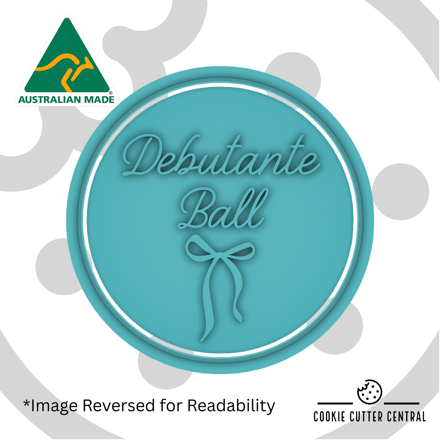 Debutante Ball Cookie Cutter and Embosser - 6.5cm Round