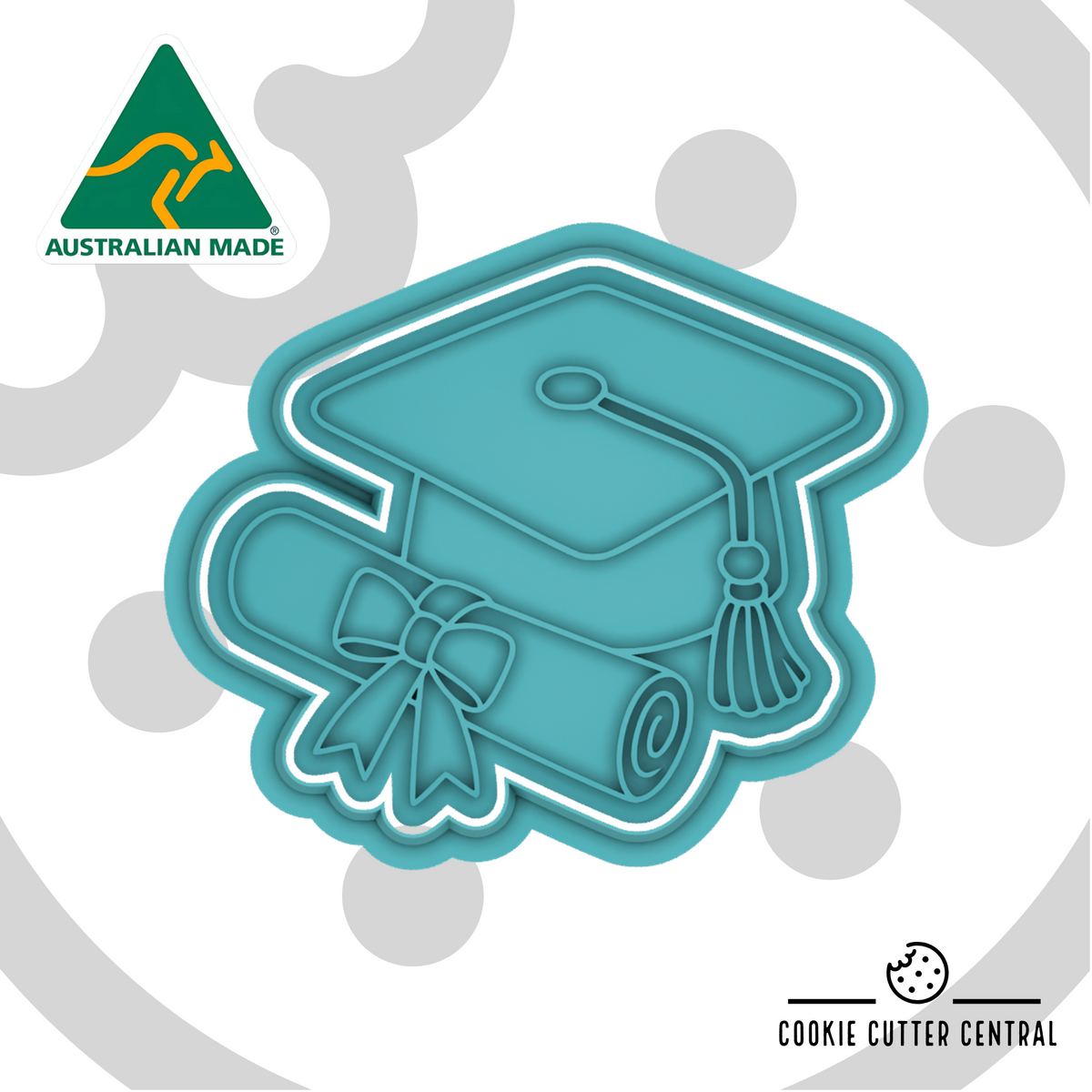 Diploma Scroll with Graduation Hat Cookie Cutter and Embosser - 6.5cm x 7.8cm