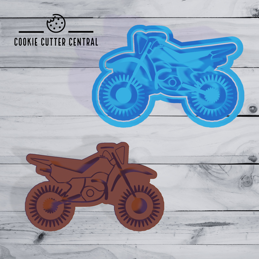Dirt Bike Cookie Cutter and Embosser - 6.4cm x 10cm