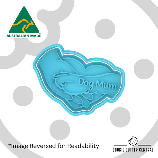 Dog Mum with Paw Cookie Cutter and Embosser - 7.3cm x 9.6cm