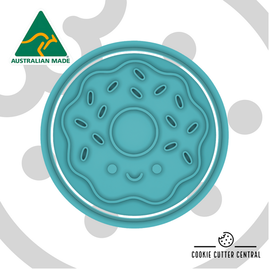 Doughnut Cookie Cutter and Embosser - 6.5cm Round