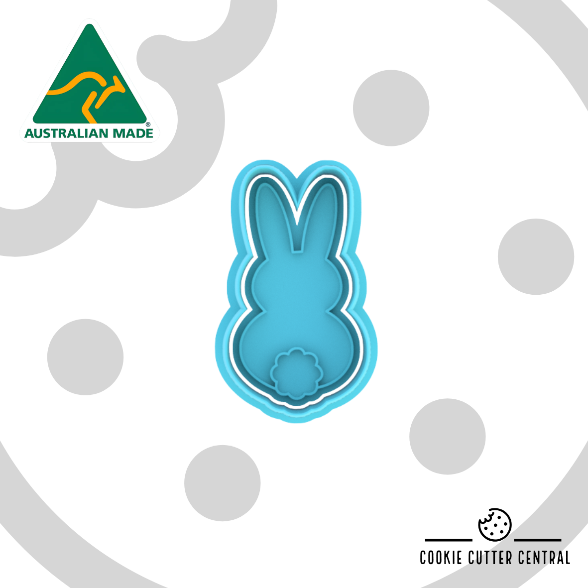 Bunny with Fluffy Tail Mini Cookie Cutter and Embosser - 6.4cm x 3.5cm