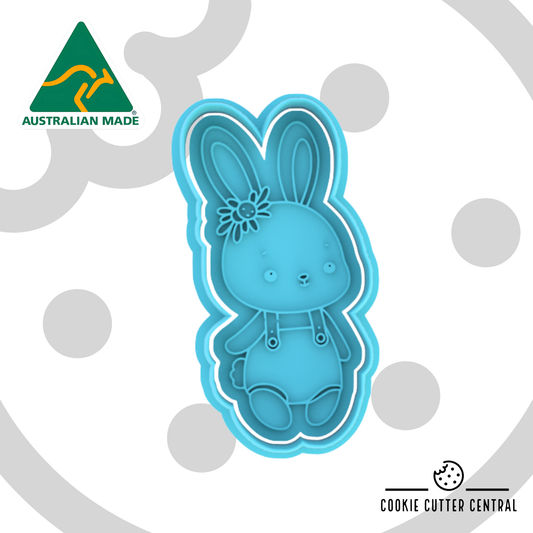 Cute Bunny Baby Girl Cookie Cutter and Embosser - 9.2cm x 4.8cm
