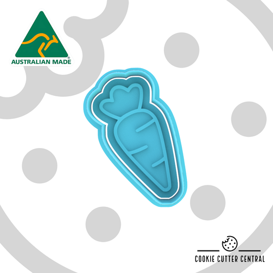 Carrot Mini Cookie Cutter and Embosser - 6.2cm x 4.4cm