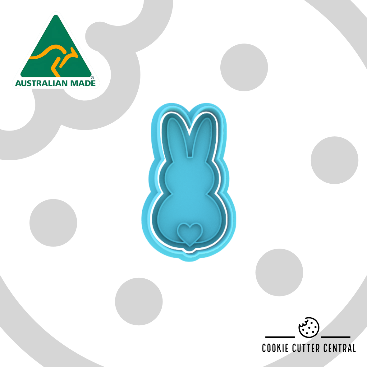 Bunny with Heart Tail Mini Cookie Cutter and Embosser - 6.4cm x 3.4cm