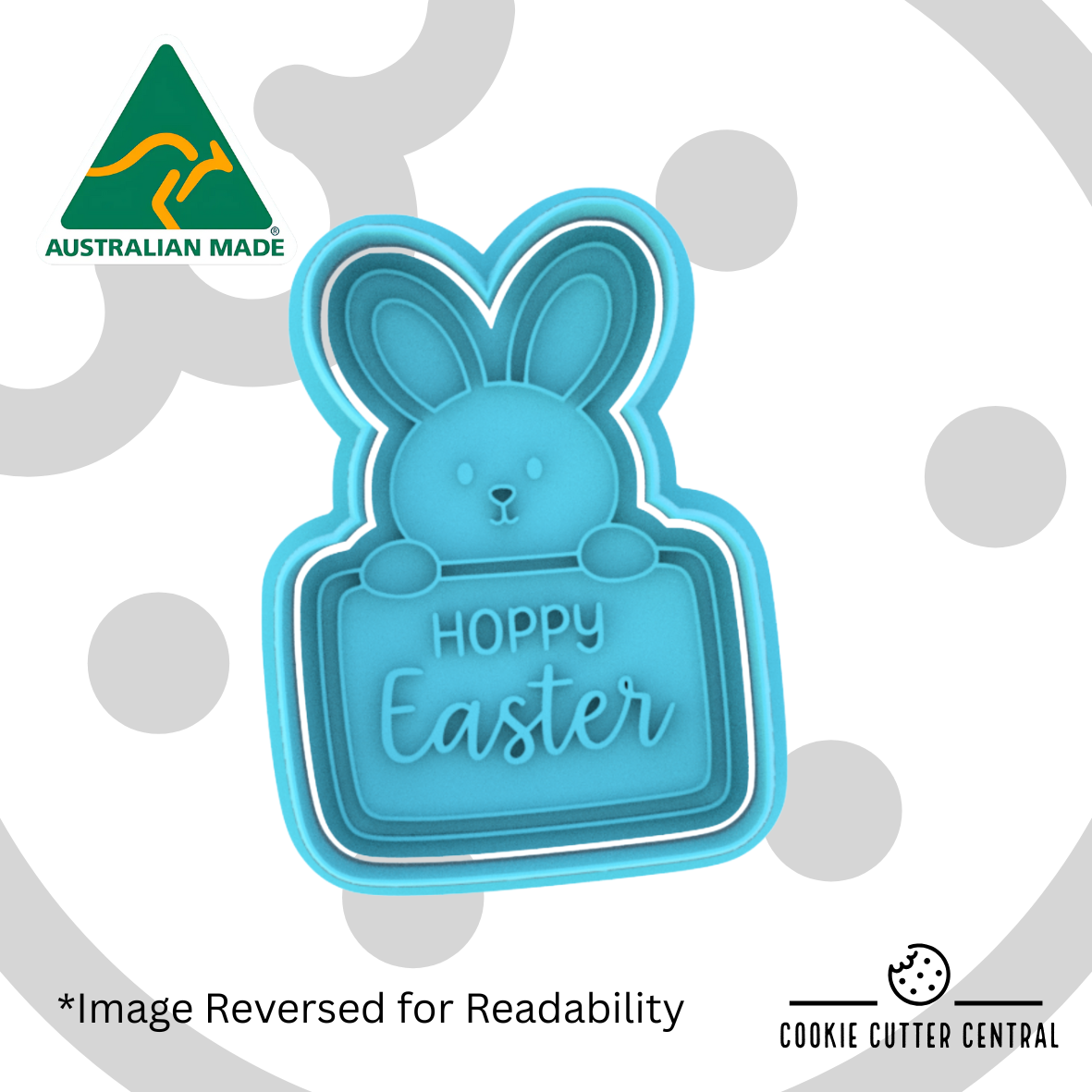 Boy Bunny Hoppy Easter Cookie Cutter and Embosser - 7.9cm x 5.5cm