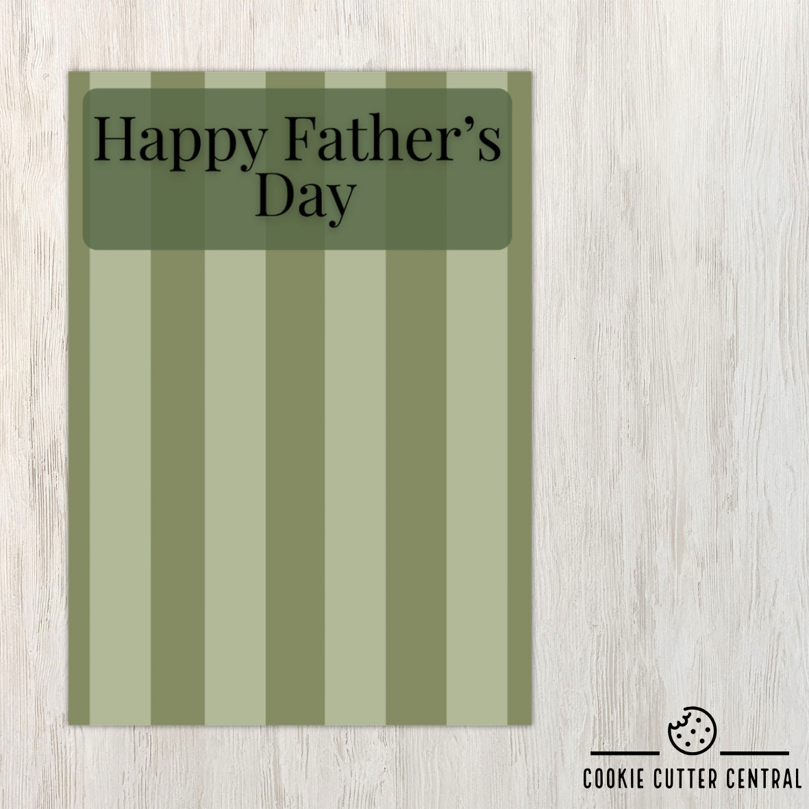 Green Stripe Happy Father’s Day Cookie Backing Cards – Pack of 10