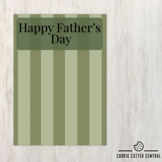 Green Stripe Happy Father’s Day Cookie Backing Cards – Pack of 10