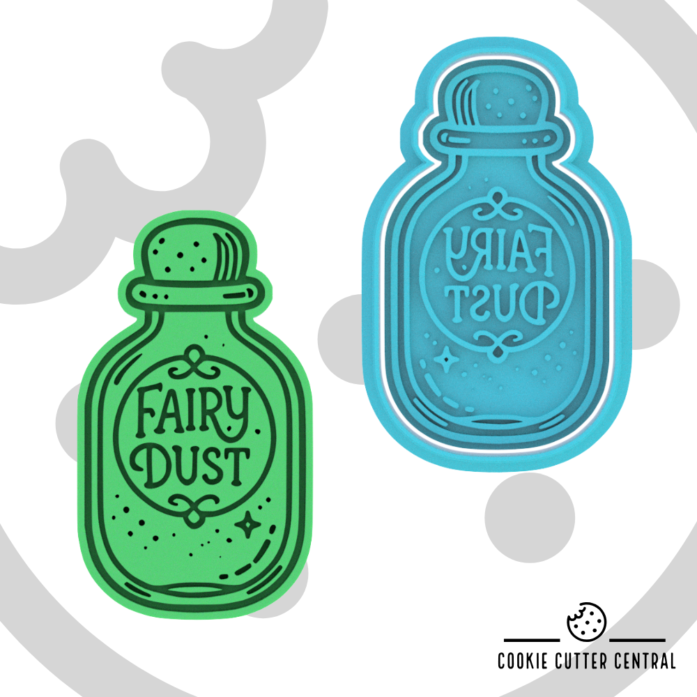 Fairy Dust Bottle Cookie Cutter and Embosser Stamp - 8.4cm x 4.8cm