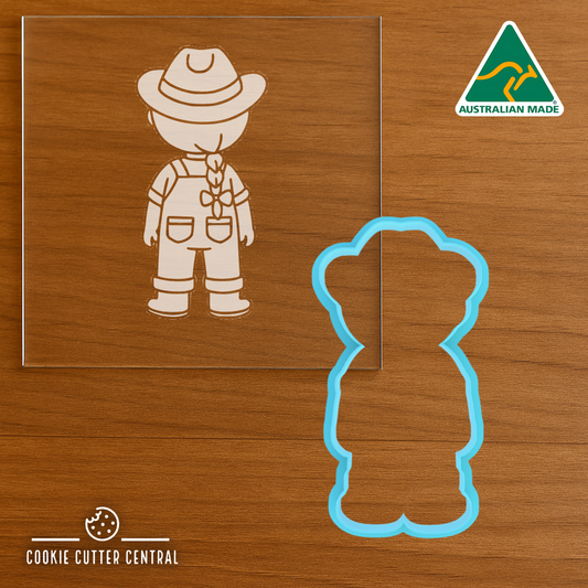 Farmer Girl Cookie Cutter and Acrylic Debosser - 9.4cm x 4.8cm