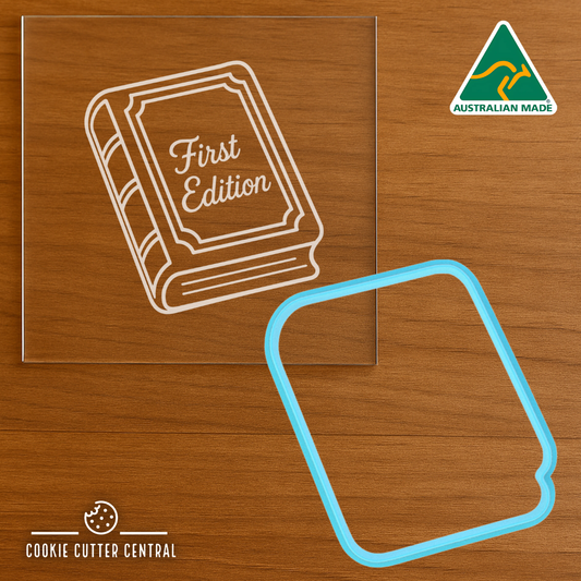 First Edition Book Cookie Cutter for Acrylic Debosser - 8.2cm x 7.7cm