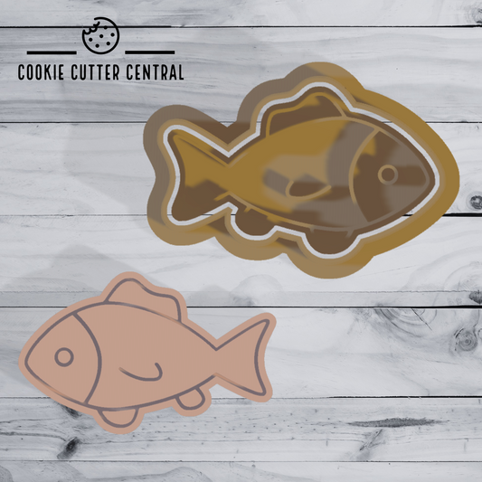 Fish Mini Cookie Cutter and Embosser - 3.4cm x 5.5cm