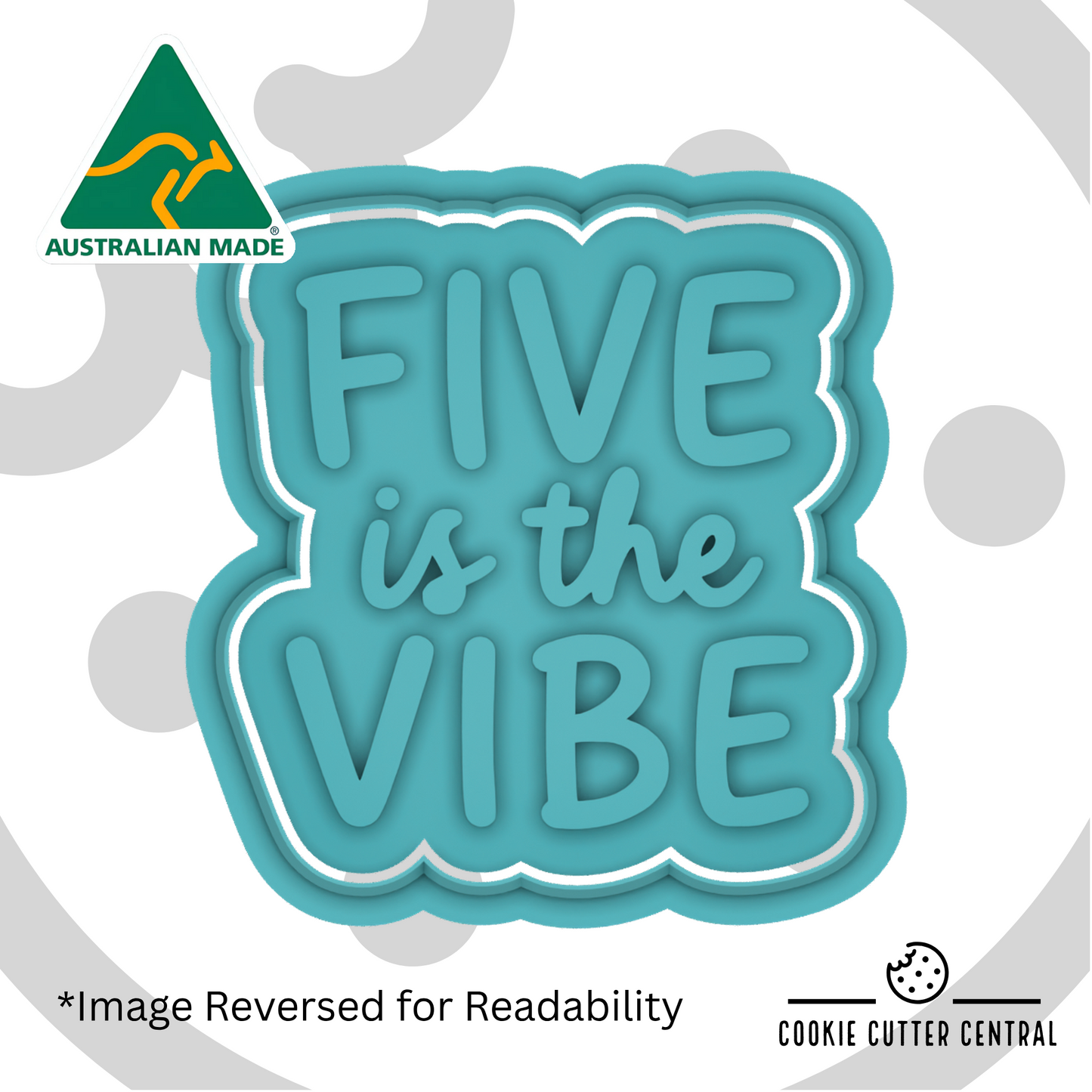 Five is the Vibe Cookie Cutter and Embosser - 6.3cm x 5.9cm