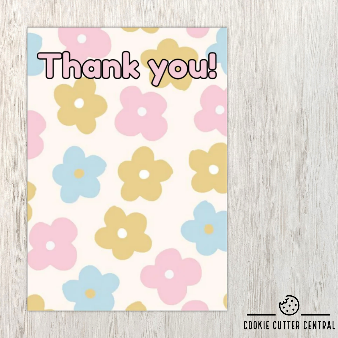 Pastel Floral Thank You Cookie Backing Cards – Pack of 10