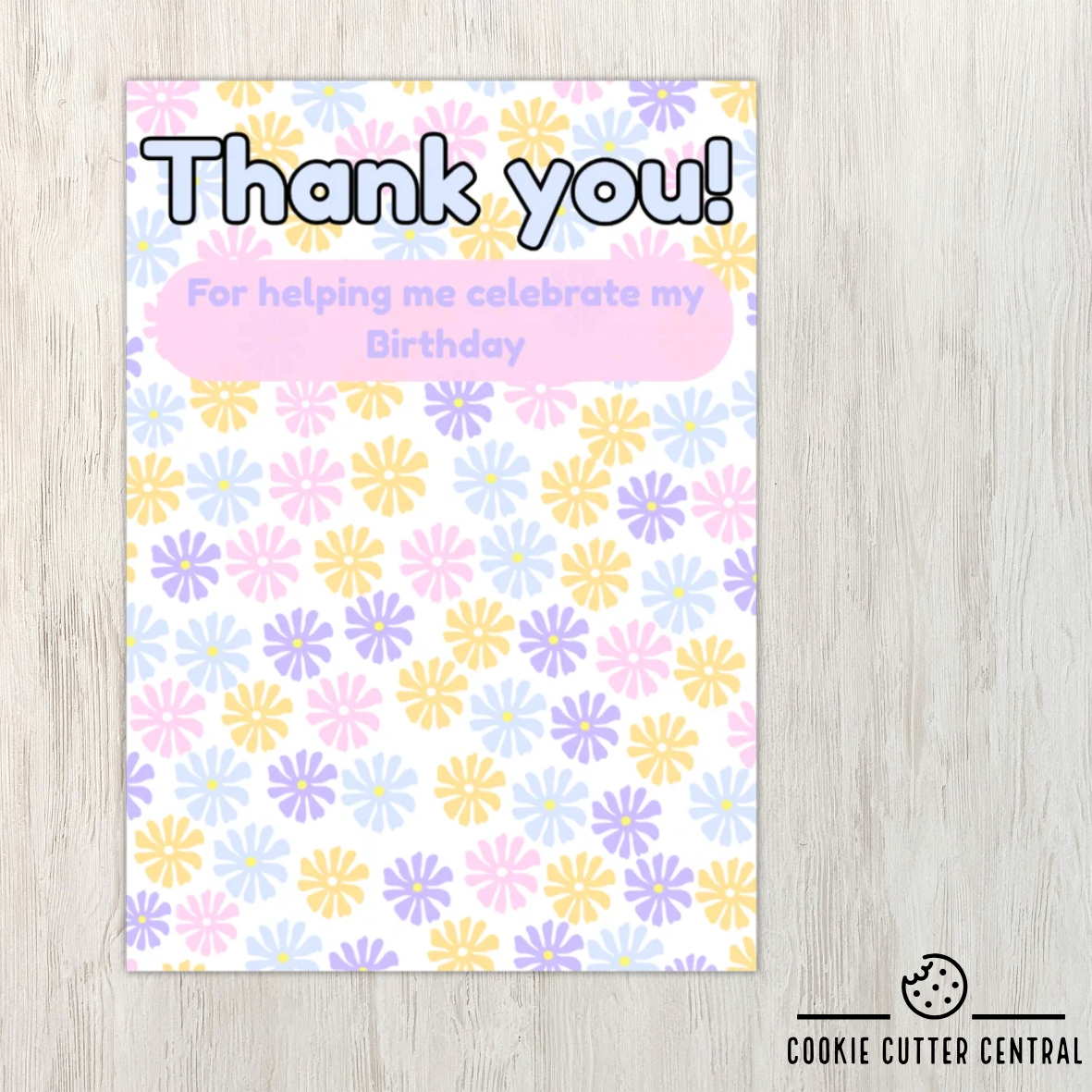 Floral Thank You Cookie Backing Cards – Pack of 10