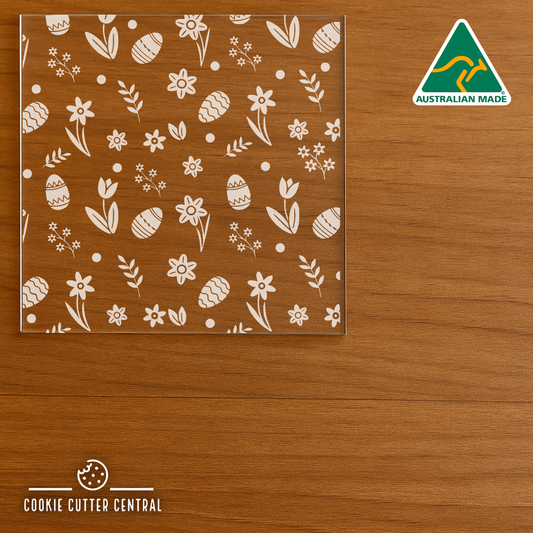 Floral Easter Theme Pattern Acrylic Debosser - 10cm