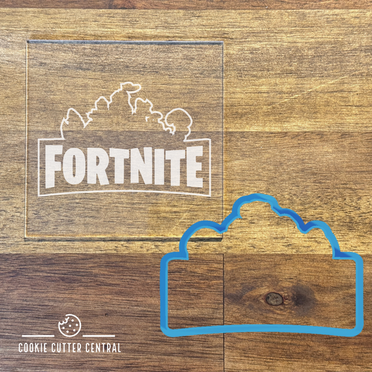 Fortnite Cookie Cutter and Acrylic Debosser - 6.4cm x 9.4cm