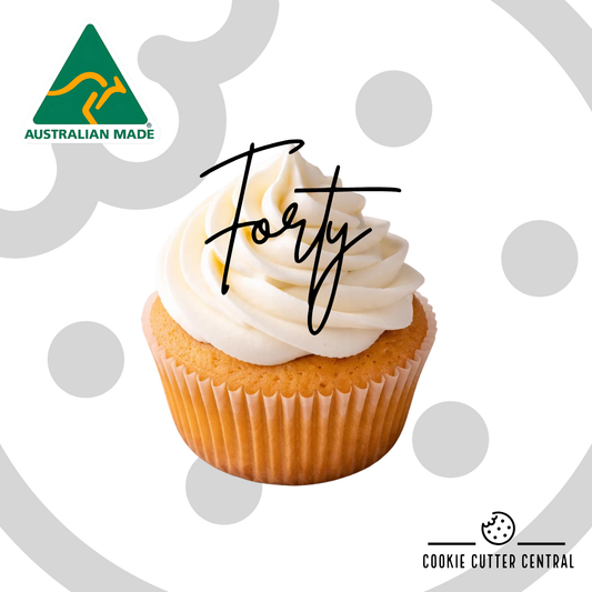 Forty Cupcake Topper - 6 Pack - 6cm