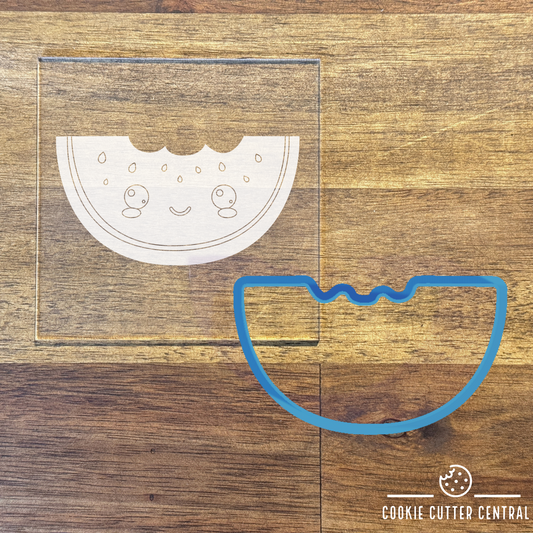 Watermelon Cookie Cutter and Acrylic Debosser - 9.3cm x 5.1cm