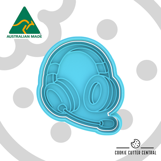 Gaming Headset Cookie Cutter and Embosser - 8.2cm x 7.2cm